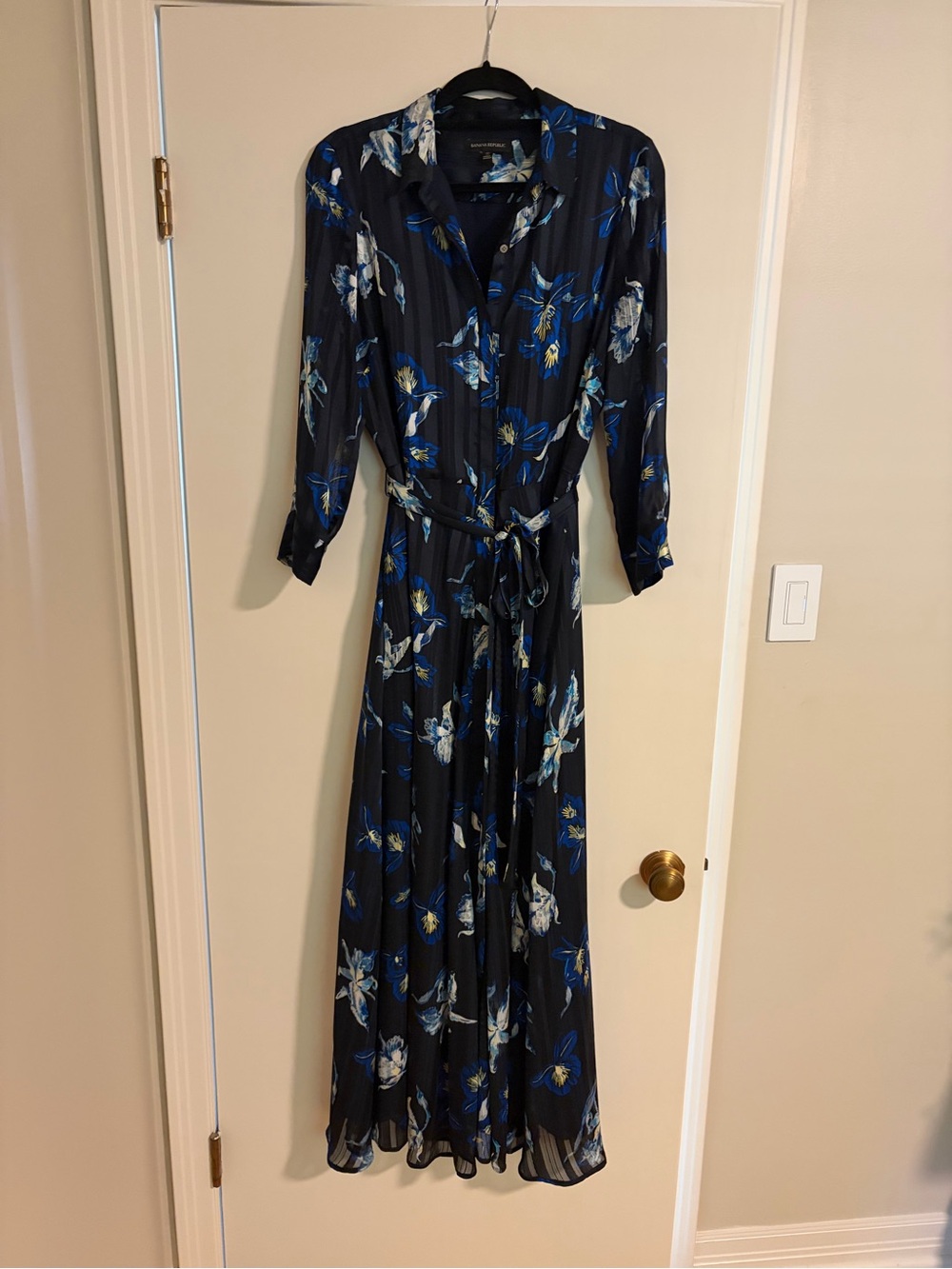 Banana Republic Navy Floral Maxi Dress